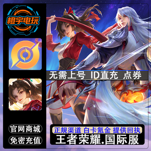 Honor of Kings王者荣耀国际服充值 代充 ID直冲不上号 皮肤 点券