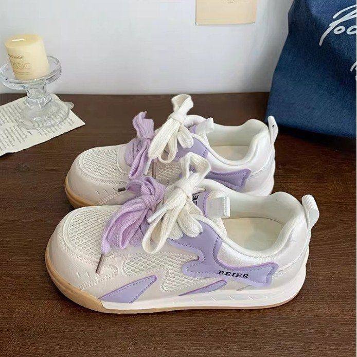 韩版网面厚底小白鞋女爆款夏季透气2025新款百搭网鞋休闲运动板鞋,女鞋,高帮鞋,淘宝优惠券,粉丝福利购,淘宝优惠卷