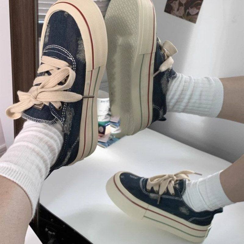 德训板鞋女透气2025新款夏秋季ins港风平底休闲运动学生小白鞋子,女鞋,高帮鞋,淘宝优惠券,粉丝福利购,淘宝优惠卷