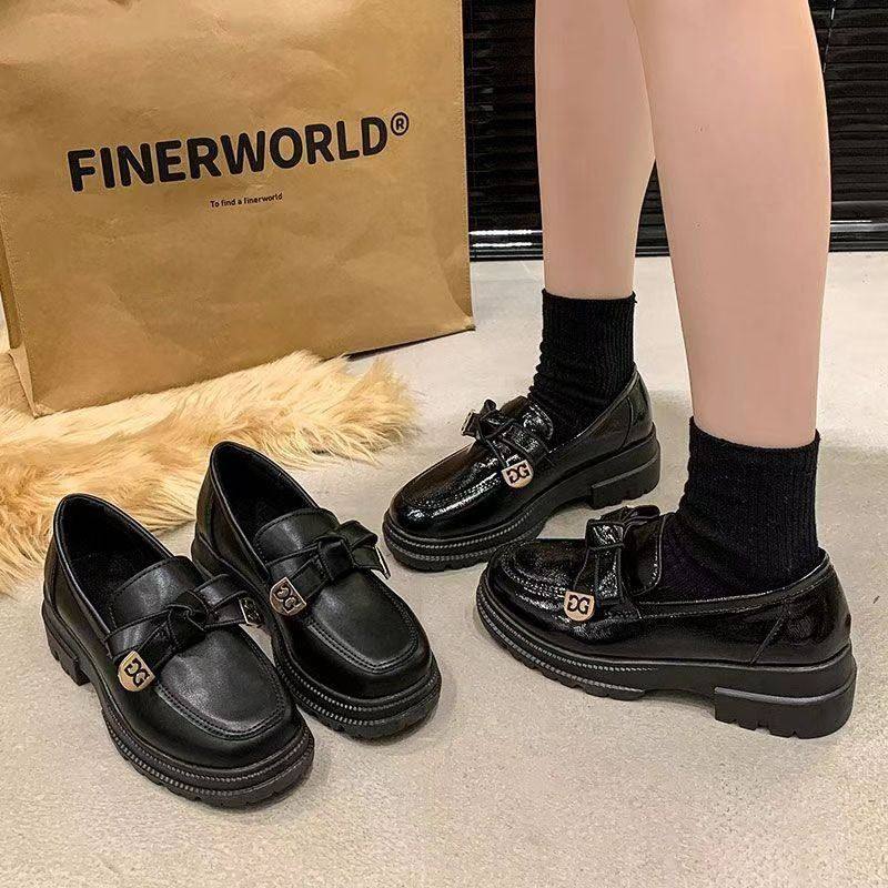 法式小香风乐福单鞋女2025春秋新款厚底英伦风jk小皮鞋黑色女鞋子,女鞋,乐福鞋（豆豆鞋）,淘宝优惠券,粉丝福利购,淘宝优惠卷