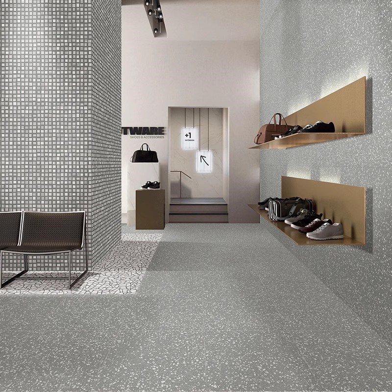 灰色水磨石d地砖全瓷通体瓷砖卫生间阳台仿古砖酒店庭院防滑地板