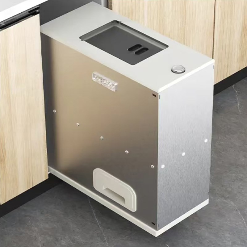 抽屉式整体橱柜米箱拉篮厨房装w米桶防虫304不锈钢拉篮米面 面收