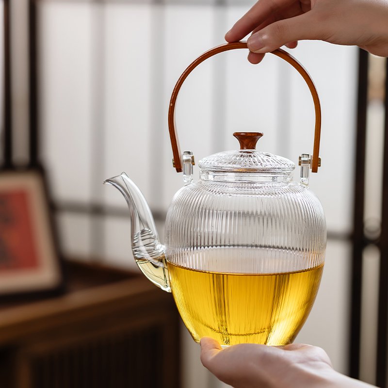 玻璃煮茶壶耐高温家用大容量电陶炉烧水壶2K024新款提梁泡茶壶茶