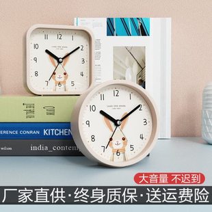 摆台式儿童闹钟表女孩床头摆放闹铃桌面可爱静音时钟卡通学生叫醒