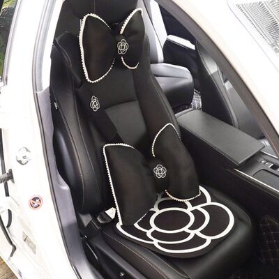 四季通用山茶花高档款夏天亚麻座垫女神女士凉垫单片夏季汽车坐垫