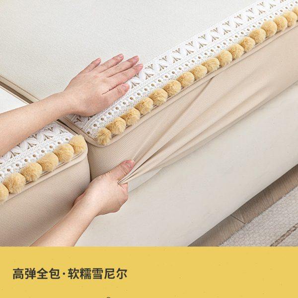 法式绒球沙发套罩笠沙发垫四季通用坐垫子防滑靠背盖布巾弹力全包,居家布艺,沙发垫,淘宝优惠券,粉丝福利购,淘宝优惠卷