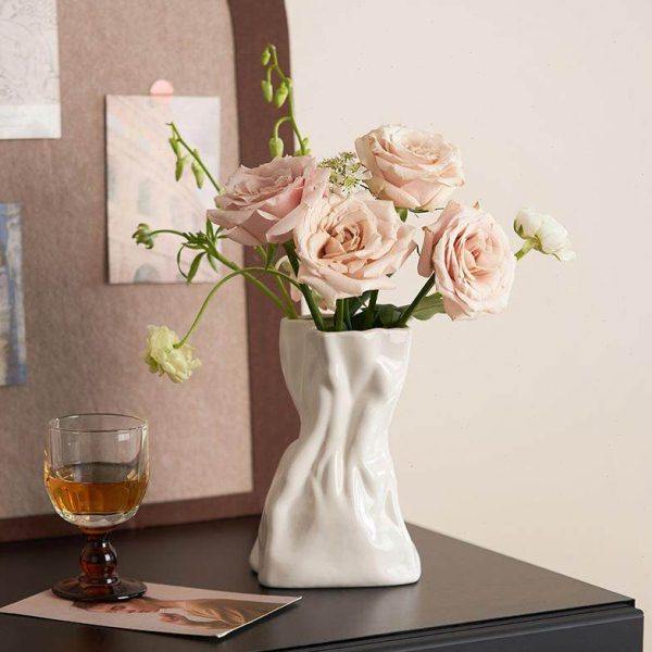 陶瓷花瓶高级感轻奢客厅插花水养鲜花摆件餐桌装饰品法式中古风,家居饰品,花瓶,淘宝优惠券,粉丝福利购,淘宝优惠卷