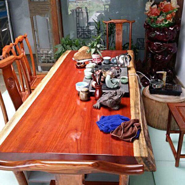 组合原木椅红木几茶桌实木简约客厅中式红花梨茶台大板喝家用泡茶