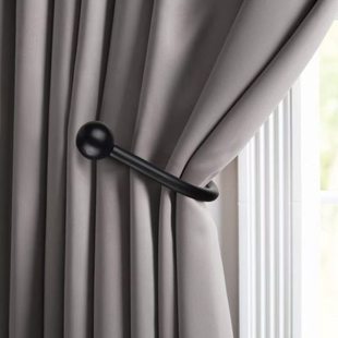 轻奢简约风免打孔窗帘挂钩U形勾免挂球墙勾客厅铝合金金属窗帘勾