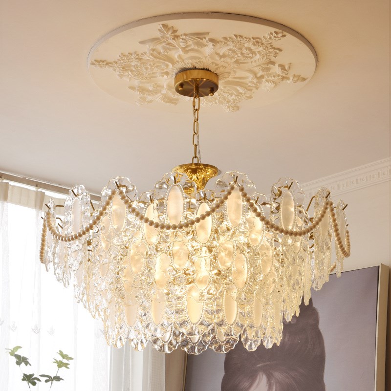 全光谱法式轻奢水晶吊灯后现代主卧室客厅灯简约现代网红X2024年