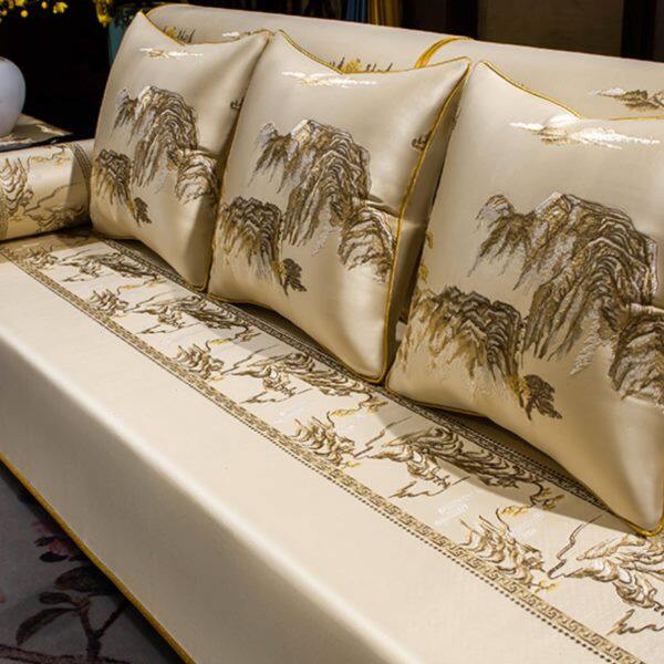 盖布四季通用防滑罩中国风新中式红木沙发沙发巾靠背巾垫子坐垫套