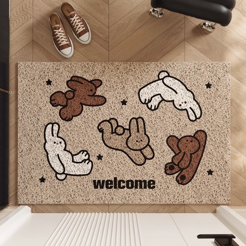 丝圈地垫入户门垫可裁剪进门蹭土脚踏垫J家用除尘卡通玄关门垫地