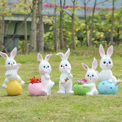 户外花园庭院卡通兔子雕塑幼儿园小区别墅阳台草坪玻璃钢花盆摆件,家居饰品,户外/庭院摆件,淘宝优惠券,粉丝福利购,淘宝优惠卷
