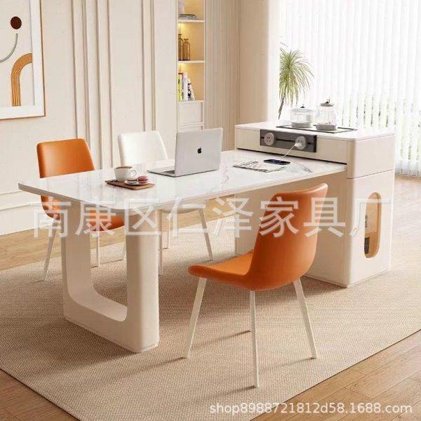 奶油风岩板岛台餐桌小户型家用公一体多功能现简约可移动饭桌,住宅家具,岛台餐桌,淘宝优惠券,粉丝福利购,淘宝优惠卷