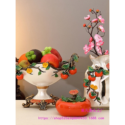 新款大号水果盘果碗奢华摆件茶几家用家居装饰品纸巾盒烟灰缸套装