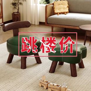 万向轮小凳子家用实木矮凳客厅静音换鞋凳皮墩凳新款茶几溜溜椅
