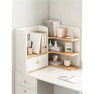 桌面置物架桌上转角书架家用书桌收纳柜宿舍工位办公桌简易小书柜