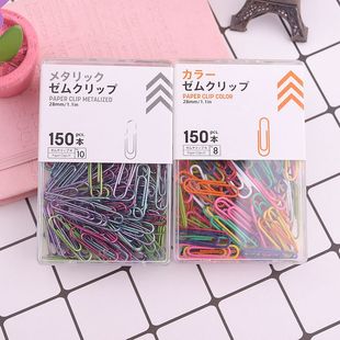 彩色回形针枚大号银色压纹曲别针文件固定书签