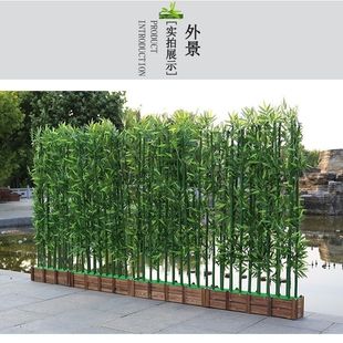 仿真竹子落地公司酒店屏风地面隔断客厅遮挡屏风装饰室内外假竹子