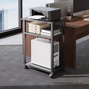 可移动办公室落地打印机置物架多层收纳书架带轮小型电脑主机托架