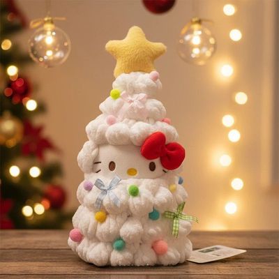 圣诞限定氛围感kt猫咪挂件圣诞树雪人套装玩偶挂饰公仔钥匙扣礼物