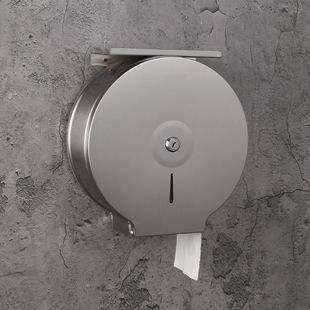 免打孔304不锈钢大卷纸盒厕所酒店卫生间大盘手纸巾厕纸架壁挂式