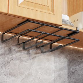 厨房橱柜吊柜下挂置物架多功能锅盖架免打孔放菜板砧板纸巾储物架