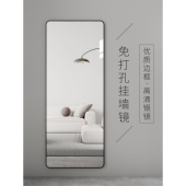 轻奢镜子贴墙自粘穿衣镜家用卧室挂墙全身镜免打孔壁挂入户试衣镜