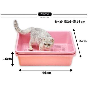 松木专用猫砂盆半封闭大号双层屎厕所猫咪用品送铲子龟苗养育盘