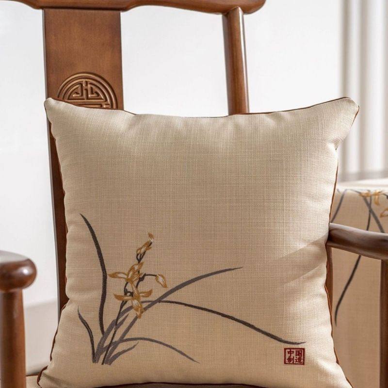 新中式红木沙发抱枕古风靠枕套圈椅腰国风靠垫简约茶桌枕头