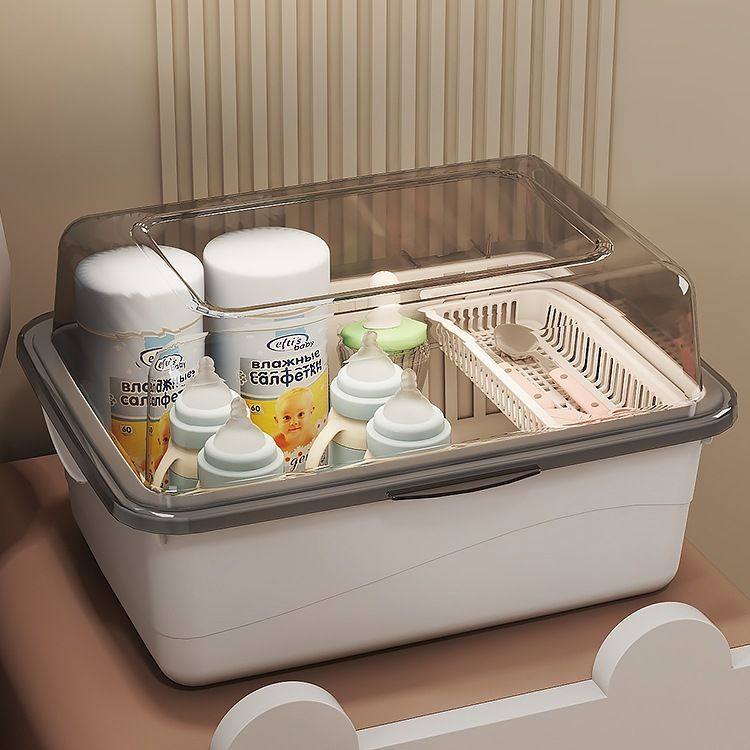 奶瓶收纳盒收纳箱带盖防尘沥水架婴儿用品宝宝餐具新生儿辅食工具,厨房/烹饪用具,碗架,淘宝优惠券,粉丝福利购,淘宝优惠卷