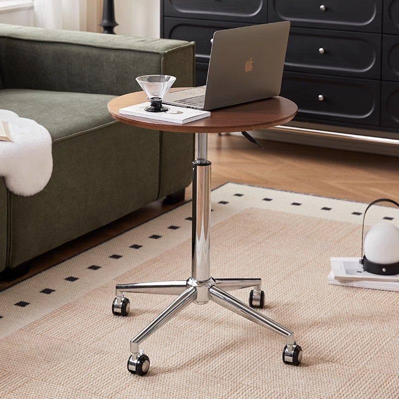 可移动边几气动升降茶几中古风圆餐桌出租房阳台角几笔记本电脑桌,住宅家具,板木餐桌,淘宝优惠券,粉丝福利购,淘宝优惠卷