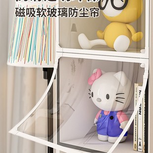 透明柜门遮挡帘书架遮尘磁吸橱柜防尘防水书柜衣柜开放式柜子帘子