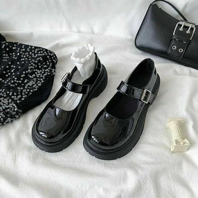 2023新款日系百搭女厚底JK制服鞋lolita松糕底小皮鞋百搭粗跟复古