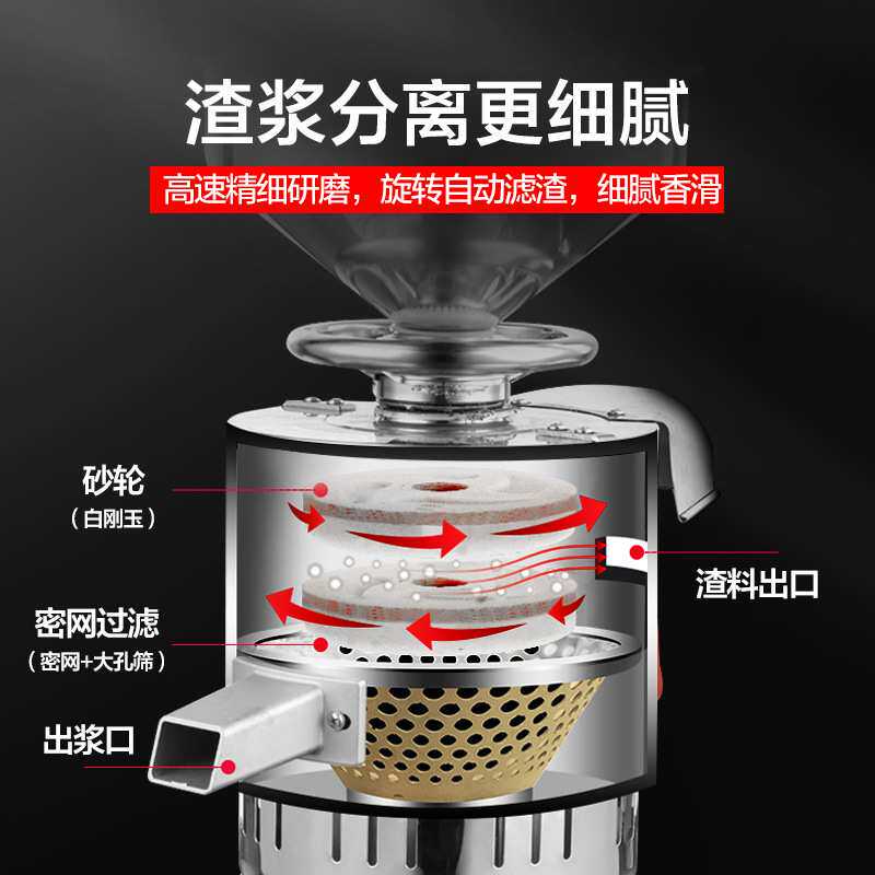 喜莱盛磨浆机豆浆机商用全自动商用现磨石磨全自动豆汁机现磨免滤