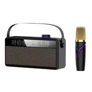 2024新款带歌词显示智能蓝牙音箱户外家用带麦克风K歌音响一体机