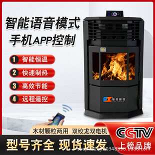 2025生物颗粒取暖炉商用室内木柴颗粒两用烤火壁炉冬季农村取智能