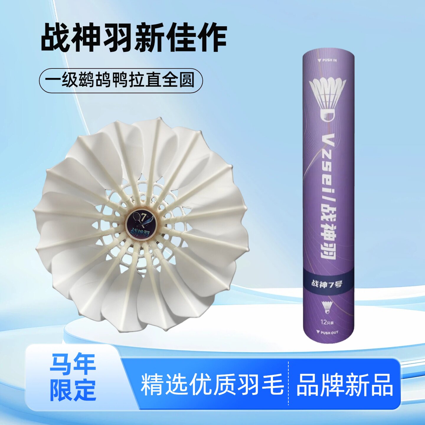 VZSEI战神羽7号耐打训练羽毛球