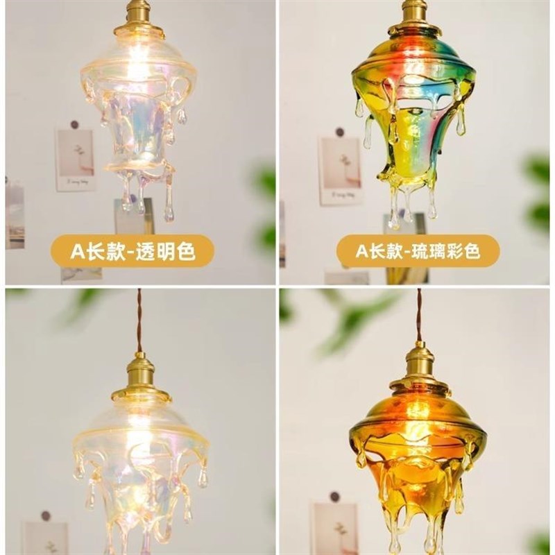 融化蜡烛水滴621覆餐厅设灯计师吧台创意L灯个吊性艺古术酒吧装饰