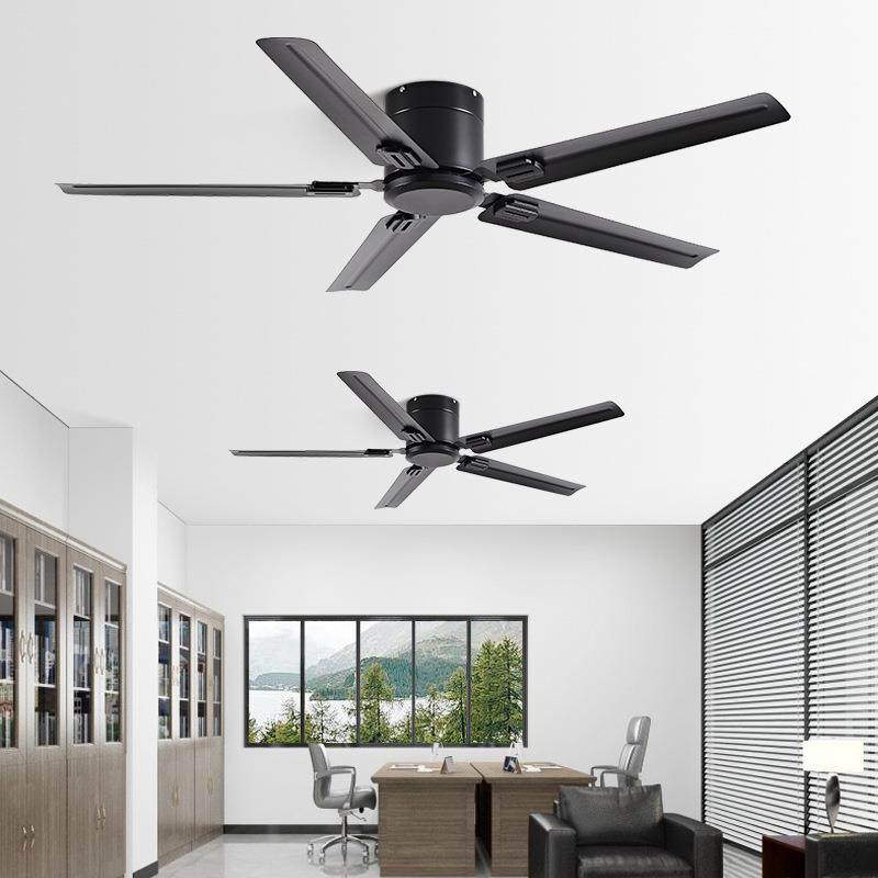 吊顶无灯吸顶风扇五叶黑色58寸商用工业风低楼层黑色大风力吊扇