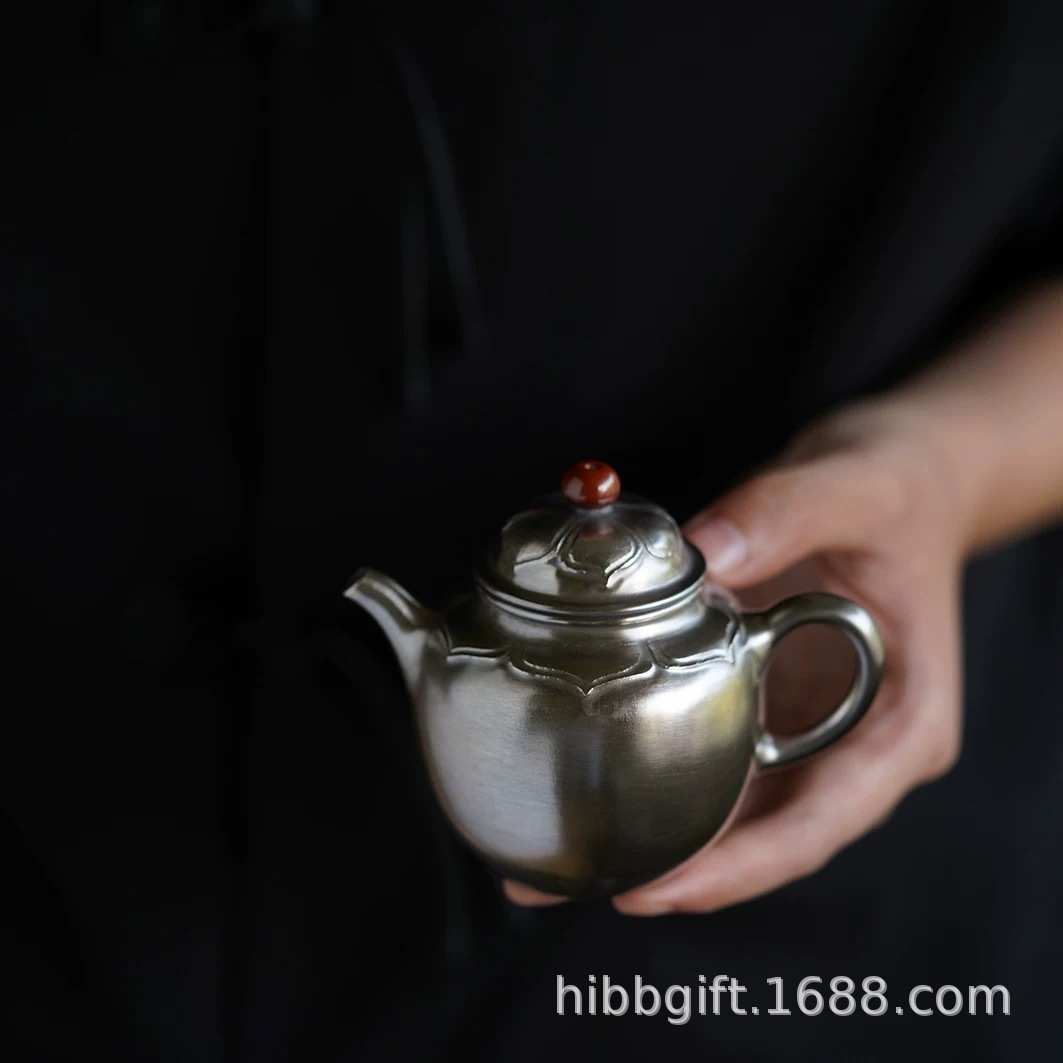 云由山坊银釉诗文孟臣壶小泡壶小文壶陶瓷茶具手工品茶茶壶一件代