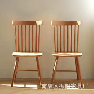 北欧风全实木椅子温莎餐椅樱桃木家用靠背书桌椅橡胶木餐桌椅凳子
