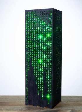 跨境爆款green code lamp绿色代码夜灯象形文字灯箱led灯气氛台灯