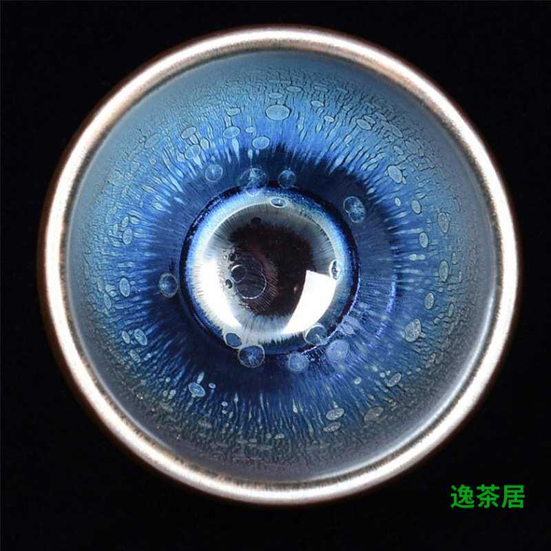 观星曜变建盏茶杯手握杯手工大容量油滴茶盏盏杯窑变啤酒杯主人杯