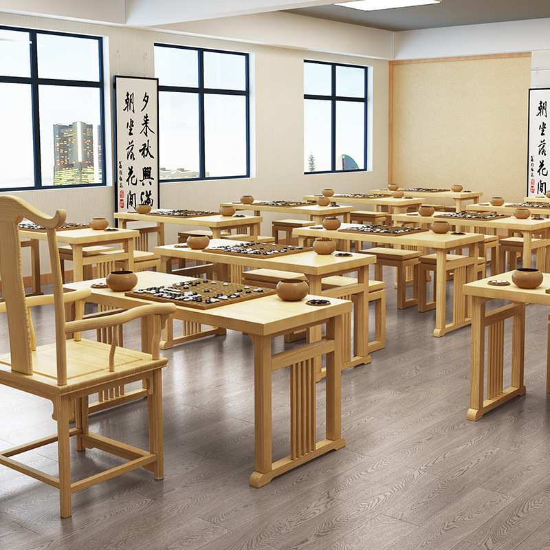 书法桌 幼儿园课桌椅实木书桌现代简约阅读写字桌国学桌书法桌