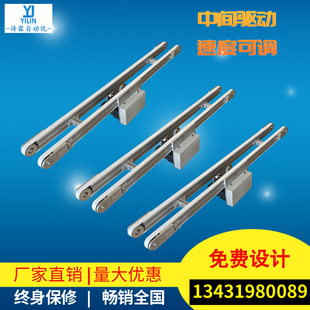 小型输送机无边框输送带双列输送带F流水线治具同步带多排列皮带
