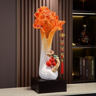 客厅玄关白菜招财装 饰百财大号高档福禄聚财壁龛摆件创意乔迁礼物