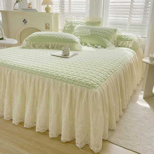 正宗乳胶凉席床裙款三件套公主风1.5米1.8m床可机洗可折叠软席子