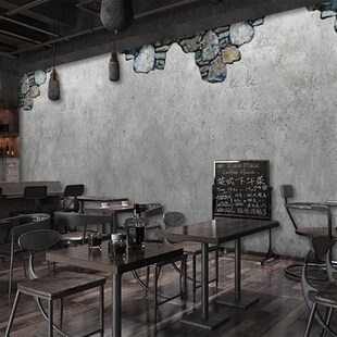 复古做旧水泥砖墙工业风壁画墙纸咖啡厅服装店拍摄背景墙壁纸887