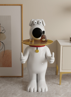 潮玩大型客厅卧室沙发电视柜旁边落地狗托盘搬家礼物乔迁新居摆件